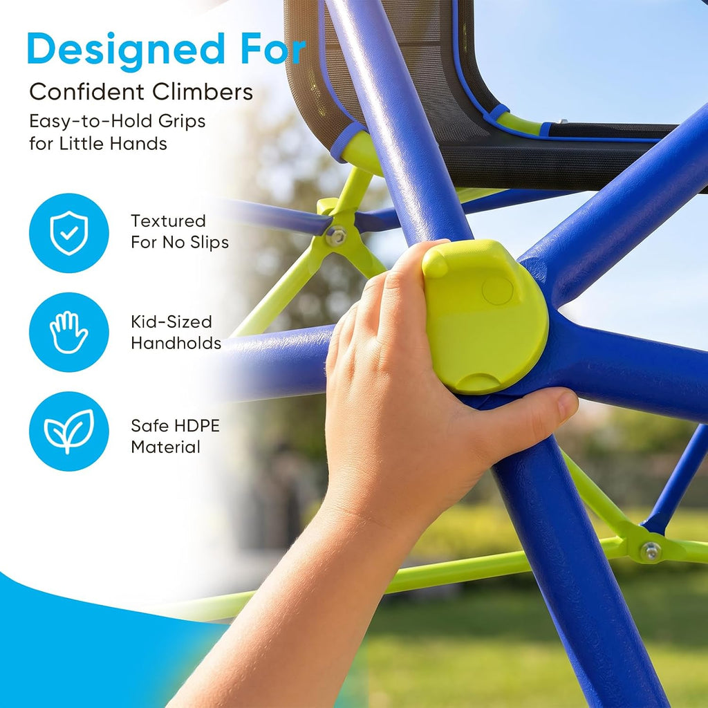 8FT Climbing Dome with Slide, Outdoor for Ages 3-10 | Stable Dome Climber Supports 600LBS, Rust-Resistant Jungle Gym
