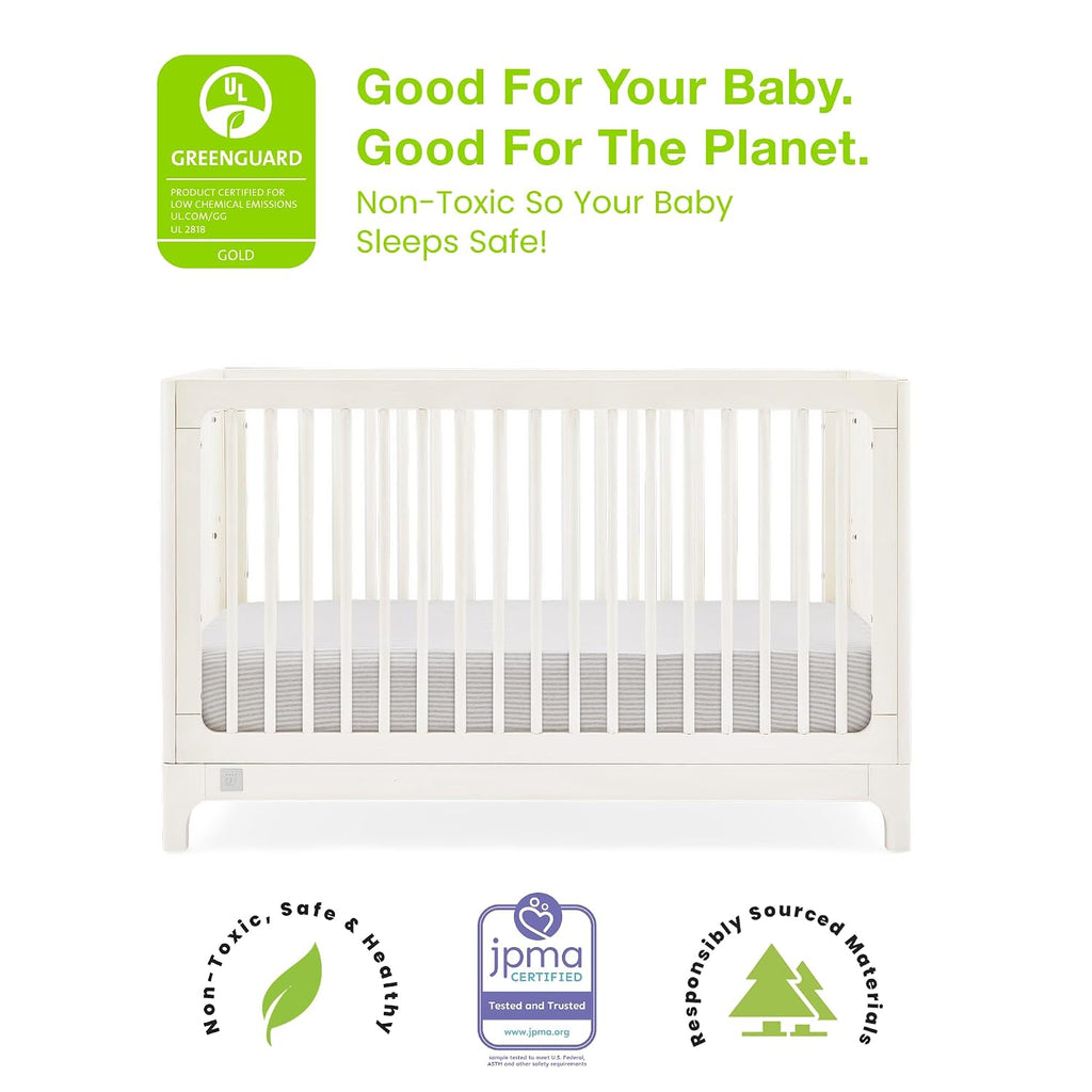 BabyGap Wren 4-in-1 Convertible Crib by - Greenguard Gold Certified, Antique White