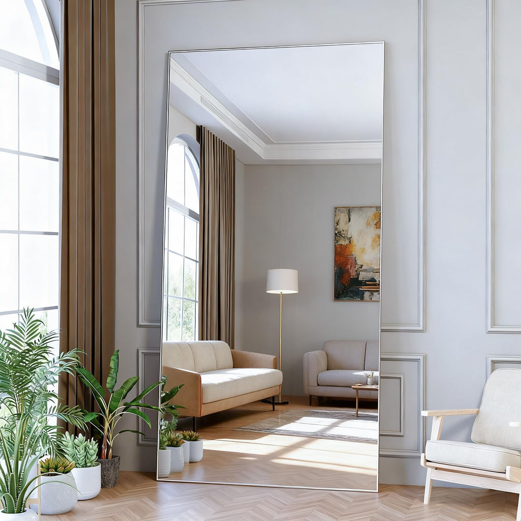 Full Length Mirror, 71"x25" Arch Mirror Floor Mirror with Stand Wall Mirror Silver Arched Full Body Mirror Standing