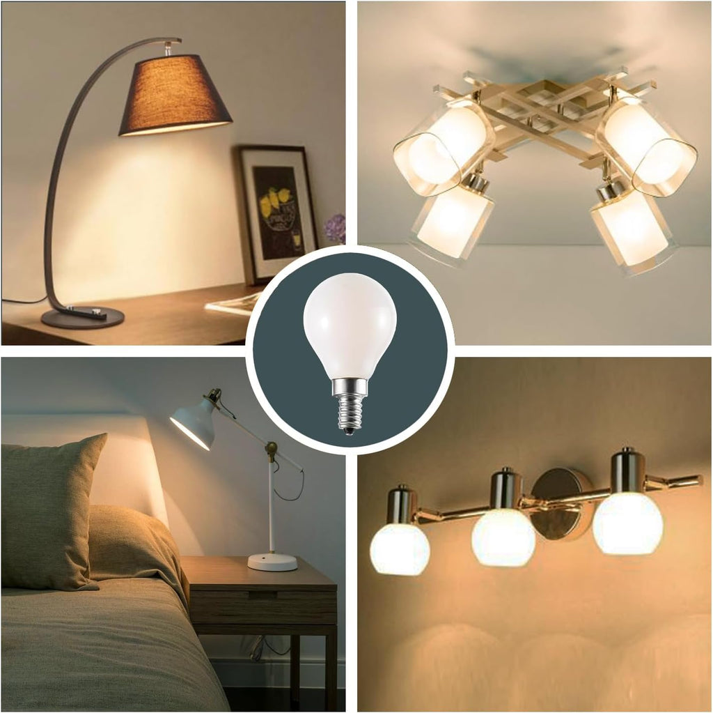 E12 LED Light Bulb, 2.5W Small Globe Bulb, 6-Pack (3000K)