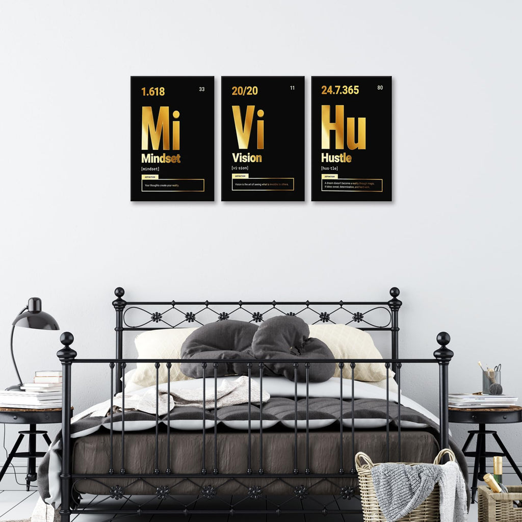 Motivational Wall Art Canvas, Inspirational Quotes Grind Hustle Canvas Painting Artwork Decor Bedroom Living Room