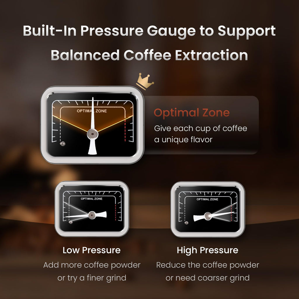 20 Bar Espresso Machine with Milk Frother, Semi-Automatic