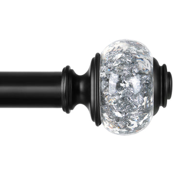 Black Curtain Rods for Windows 32 to 58, Decorative Drapery Rod