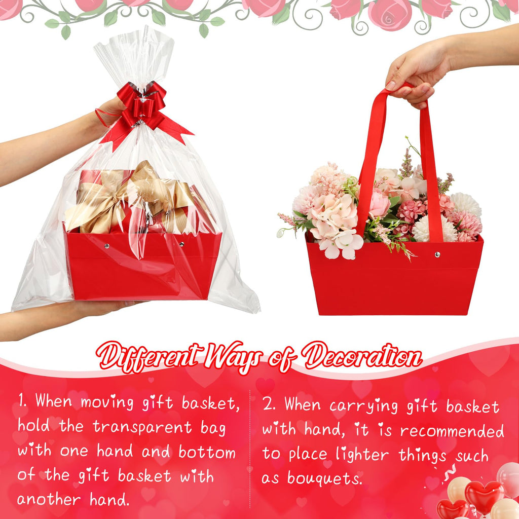 12 Pack Basket for Gift Empty Bulk Empty Gift Basket Kit, Red