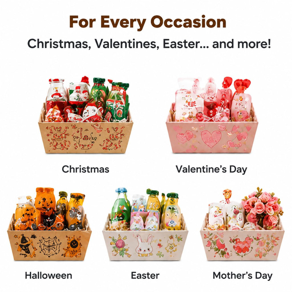 10 PCS Empty Gift Basket Kit with 500g Crinkle Paper Filler Kraft