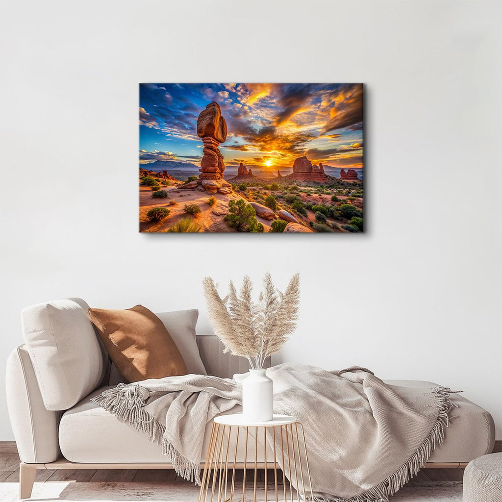 Sunrise Arch Canyon lands Canvas Wall Art National Park Landscape Pictures Wall Decor Rustic Desert Rock Poster Large