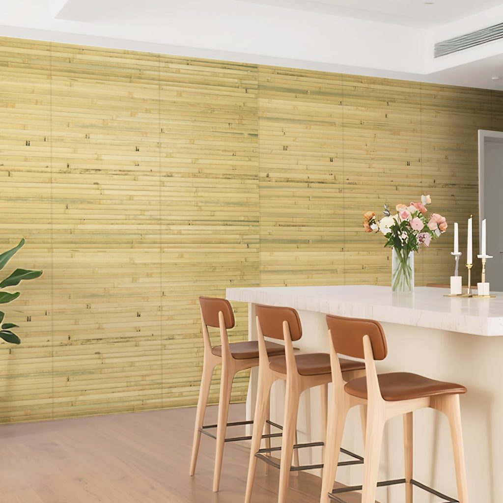Natural Bamboo Wall Panel, 12 x 96 Inch, Natural
