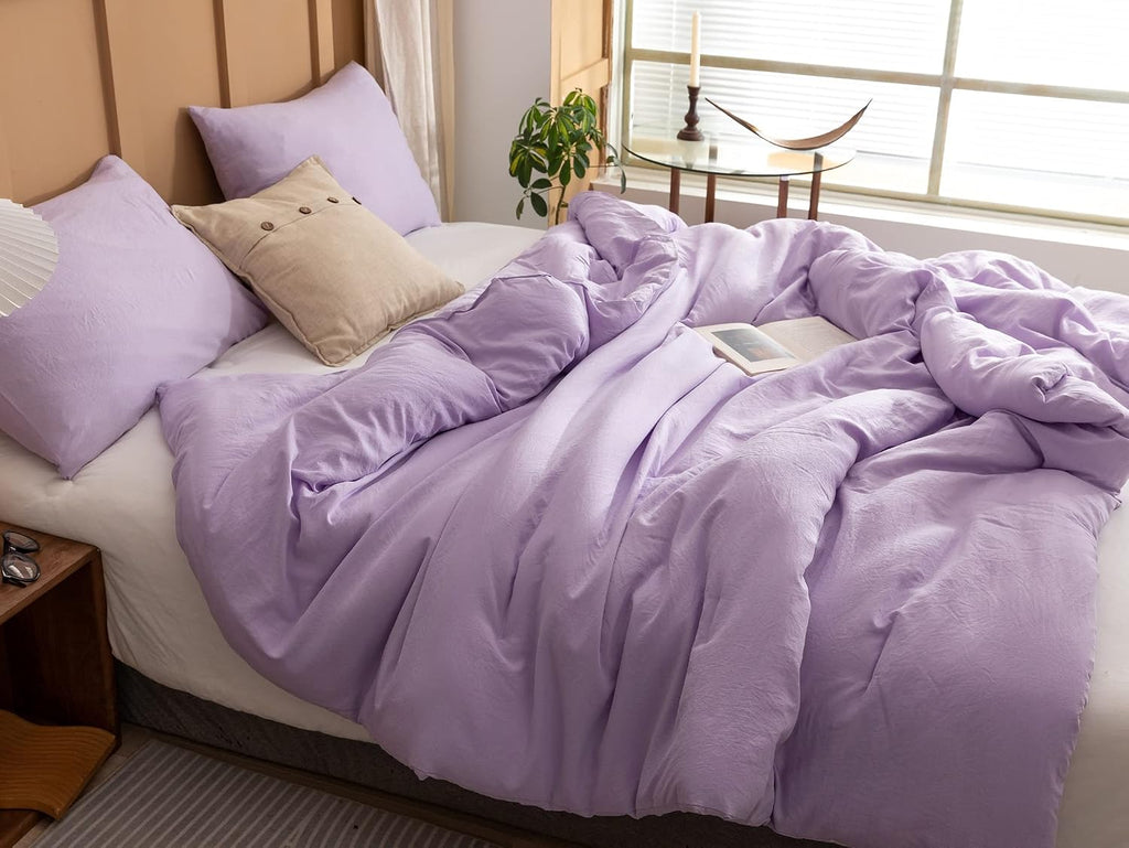 Full Comforter Sets for Girls Boys Teens Lavender, 3pcs (1 Boho Comforter & 2 Pillowcases) Lightweight Kids Comforter