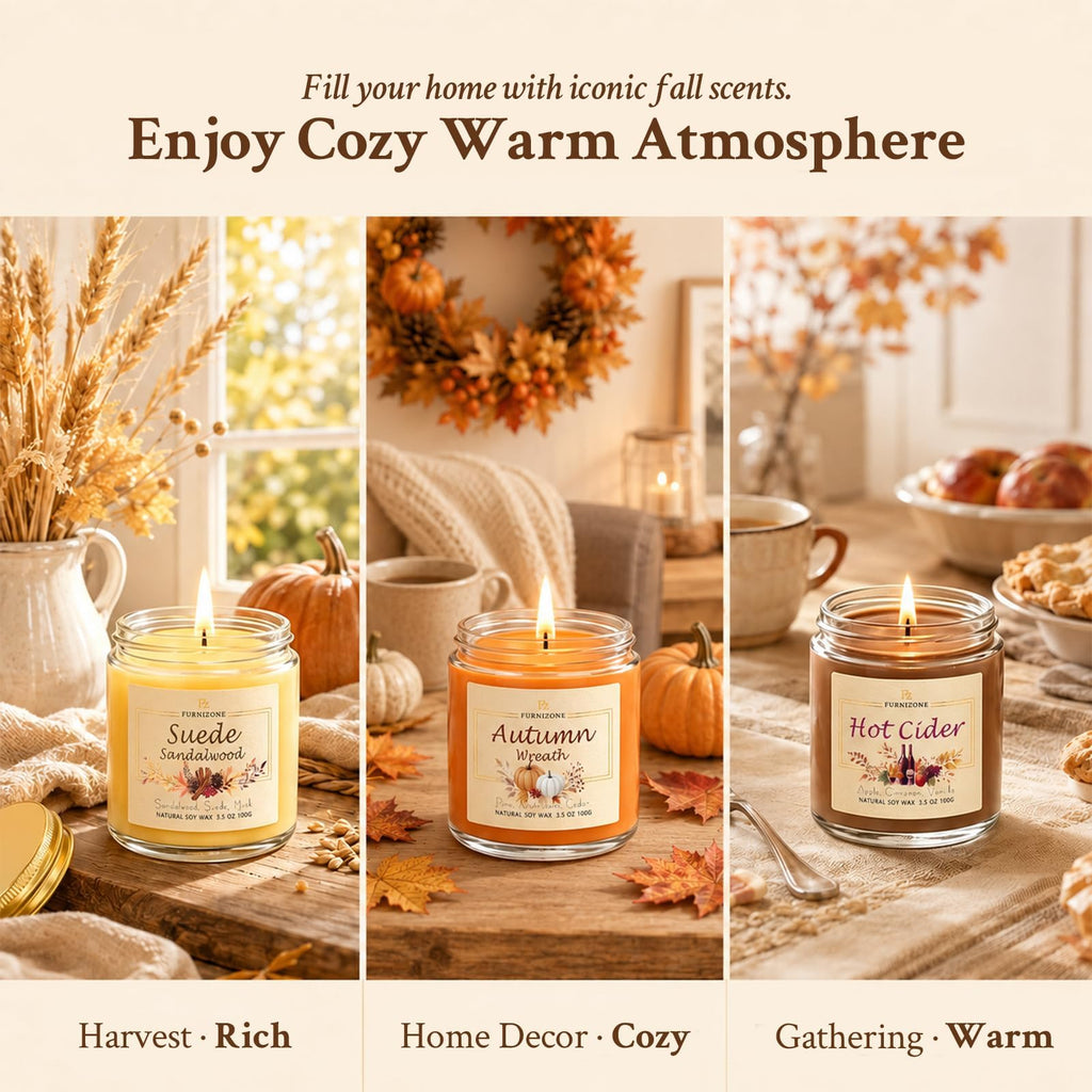 Fall Candles Scented, 6Pack Fall Scented Candle Gift Set for Women