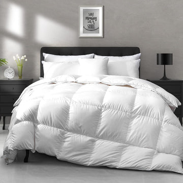 Lightweight Down Feather Fibers Comforter King - Cooling Bed Comforter, Hotel Collection High Fill-Power Thin Duvet