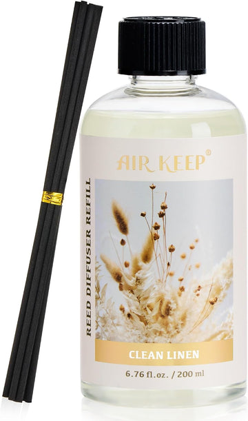 Reed Diffuser Oil Refill with Diffuser Sticks, 6.76 Fl Oz(200ml) Clean Linen Scented Oils, Aroma Therapy, Home