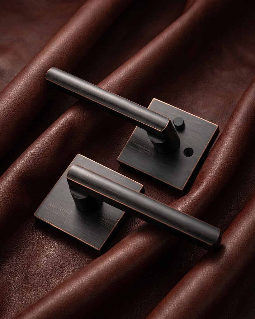 Oil Rubbed Bronze Door Handles Interior,Privacy Bedroom- 6 Pack