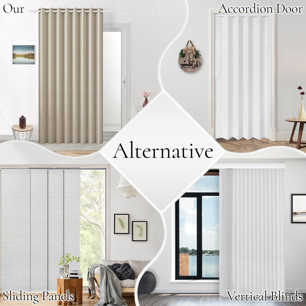Full Blackout Memory Trained Pleated Curtains with Magnetic Closure, Room Darkening Thermal Insulated Drape Indoor