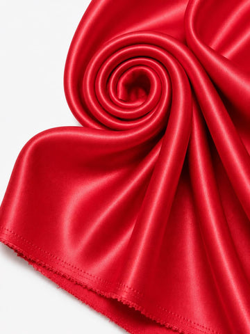 Premium Bridal Wedding Satin Charmeuse Fabric 60 inches Wide Sold by The Yard (Red)