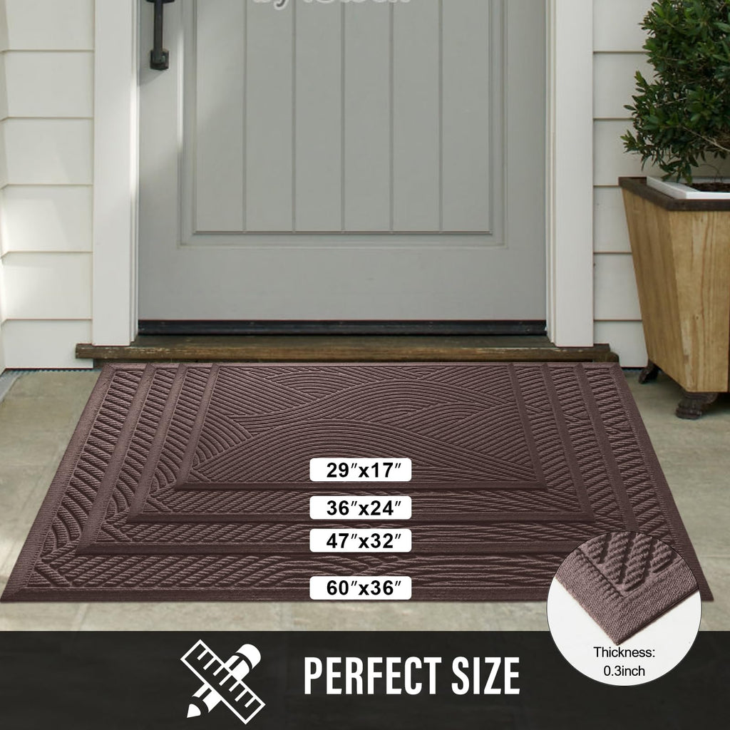 Sturdy Front Door Mat, Absorbent Muddy Dirt Resist Welcome Door Mats Outdoor Indoor, Stain and Fade Resistant