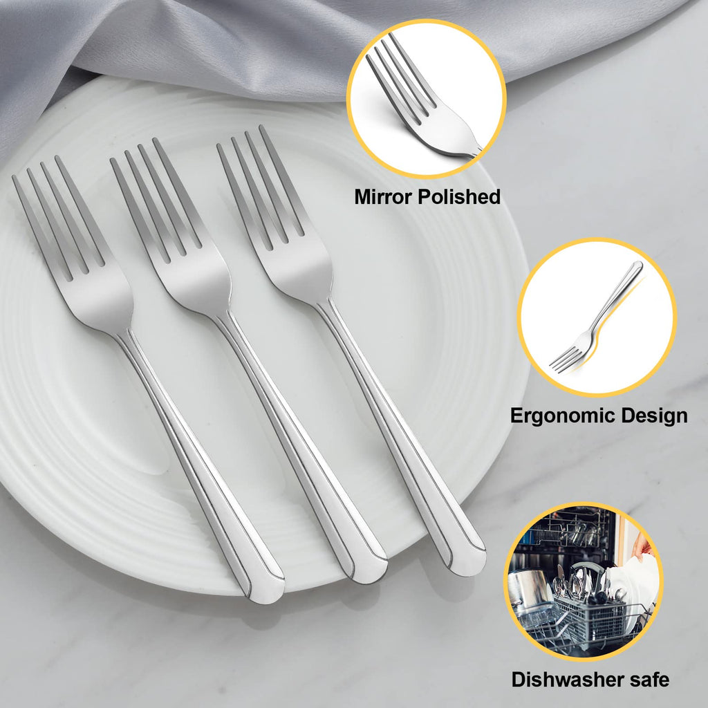 20% OFF 36-Piece Dinner Fork Set, 8.2-Inch Stainless Steel Silverware, Mirror Polished, Dishwasher Safe, or Restaurant