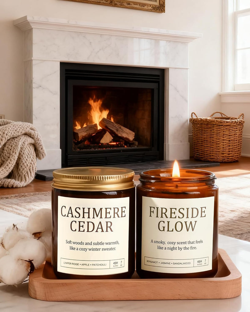 Scented Candles, 4 Pack Soy Jar Candles, 28 oz Total - Set of 4