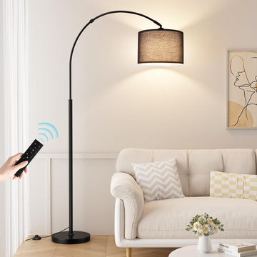 Dimmable Arc Floor Lamp with Remote, Color Temperatures Adjustable