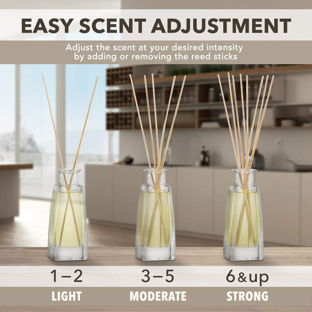 Orange Diffuser w/Orange Oil 3.4 Fl Oz - Fresh Room - Long Lasting Fragrance - Scented Reed Diffuser Orange