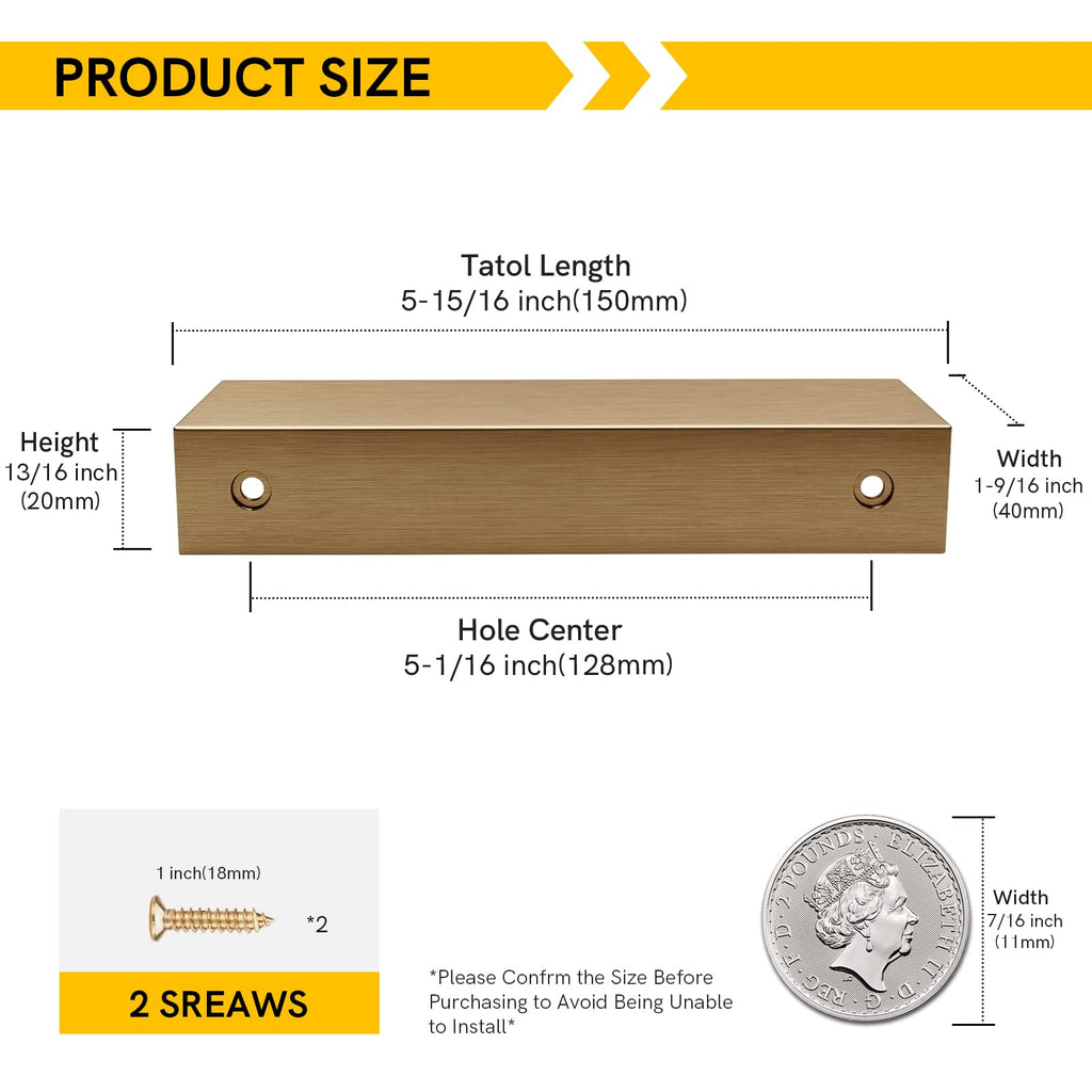 Drawer Handles Champagne Bronze Cabinet Pulls 5 inch 30 Pack, Finger Pulls for Cabinet Edge Pulls, Aluminum Alloy