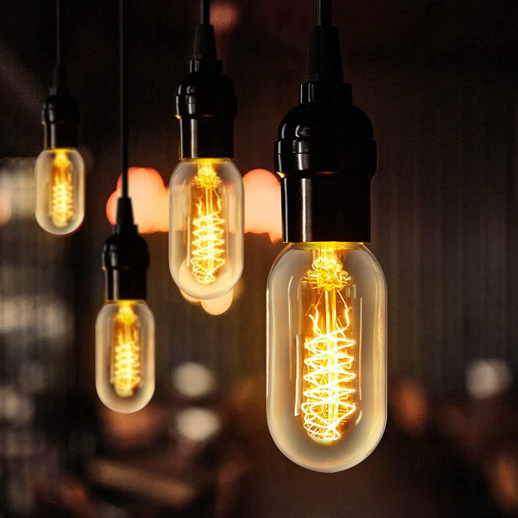 4 Pack T45/T14 LED Light Bulbs, 4W 2700k 550Lm Vintage Edison Bulbs 40 Watt Equivalent, Amber Tube Bulbs Warm