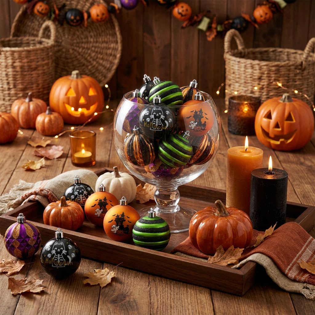 Halloween Ornaments Tree Decorations Indoor 2 Inch - Set of 16