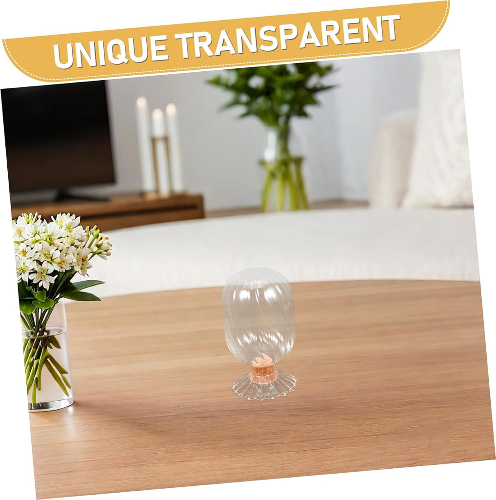 Decorative Glass Match Holder Helix Shaped Cloche with Cork Lid for Striker Stylish Empty Storage Jar Bathroom