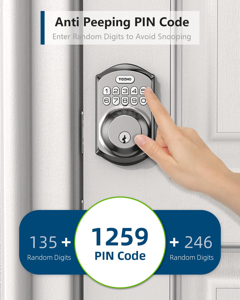 Keyless Entry Deadbolt with Keypad for Front Door, Satin Nickel