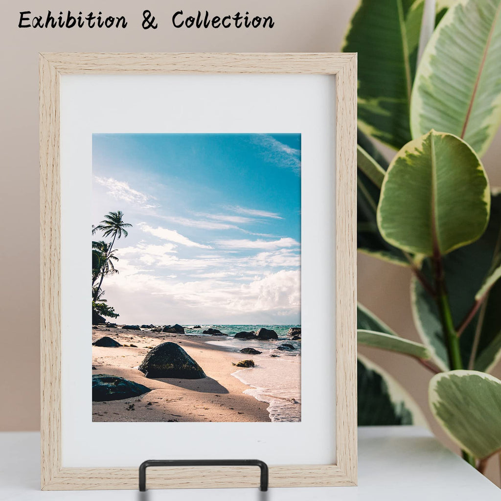 4 Pack 8.5 Inch Black Picture Stands for Display Square Plate Holder Display Stand Frame Stand for Picture