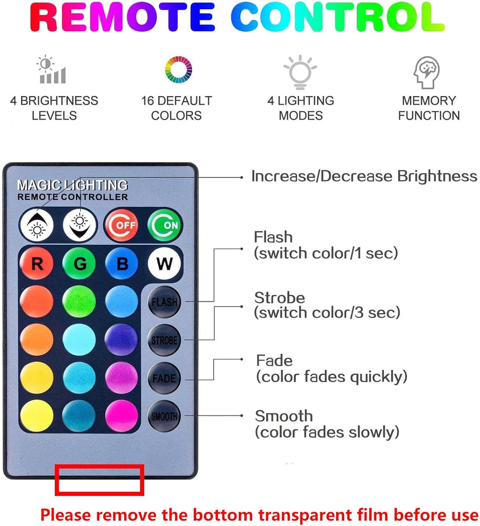 RGB Color Changing Light Bulbs,RGB LED Light Bulbs,9W Warm White 6500K,40W Equivalent,16 Color Multicolor A19 E27/E26