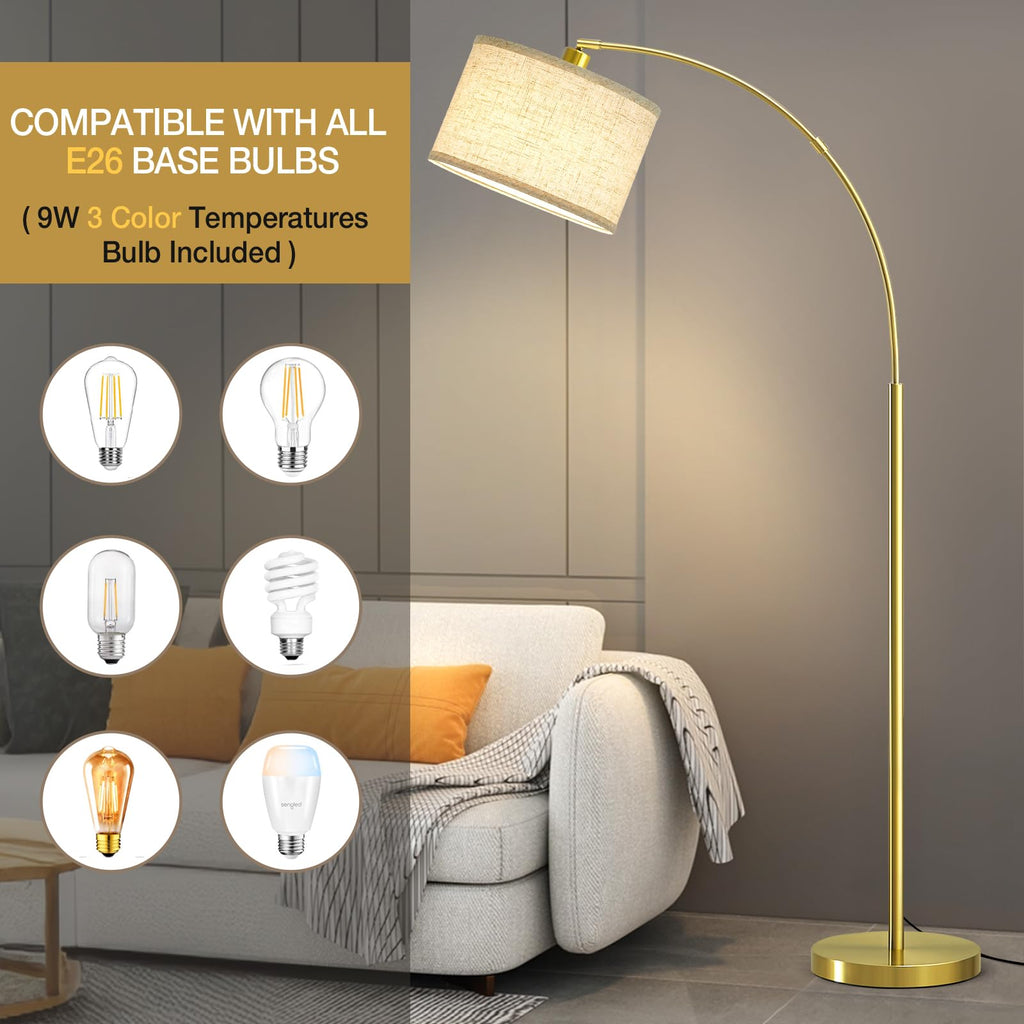 Arc Floor Lamp, 71" Tall Standing Lamp with On/Off Foot Switch