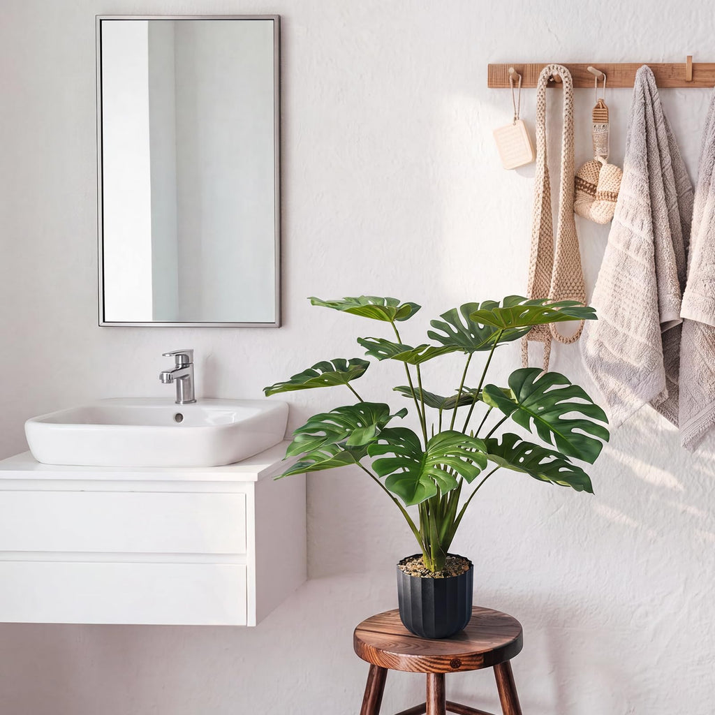 Fake Plants, Artificial Monstera Plant in Pot