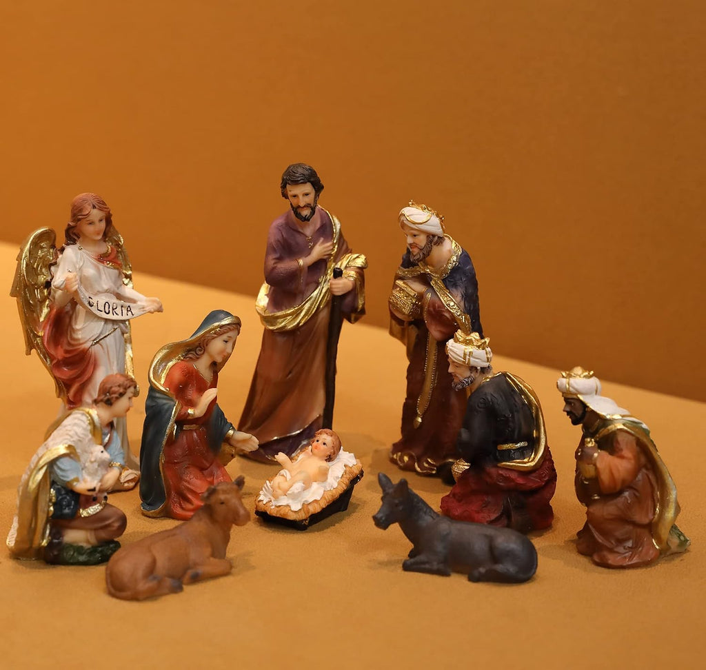 Nativity Set Christmas Scene Set Figurines Statue 5.5 Inch 11 Pcs