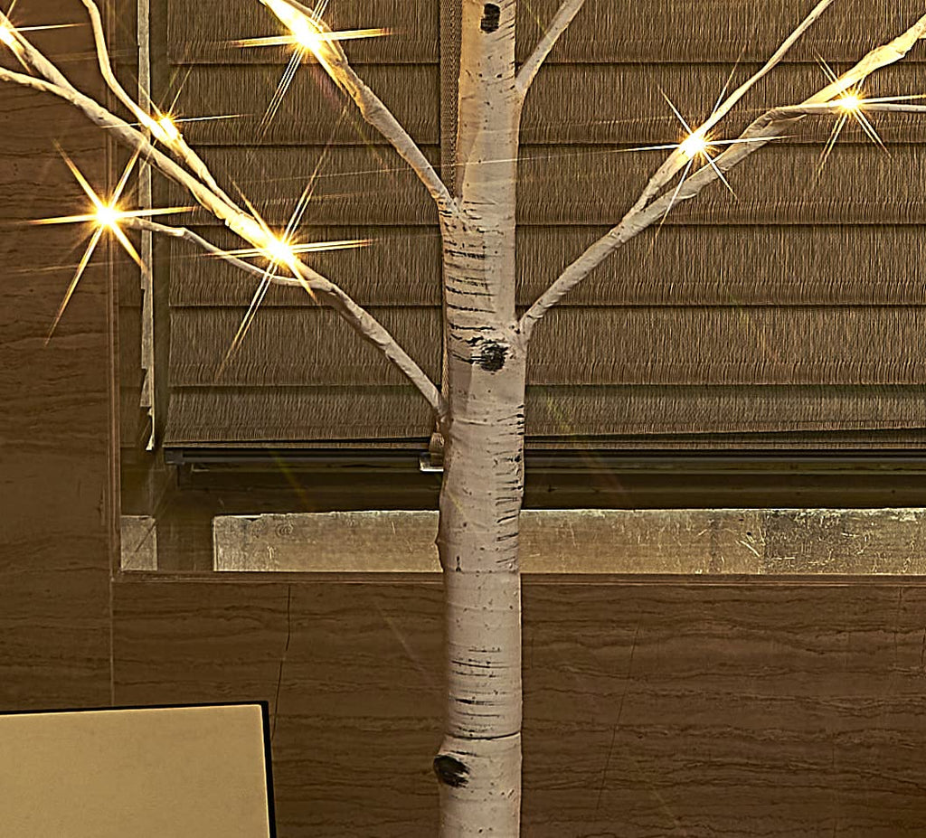 Lighted Birch Tree 8FT 240 Warm White Lights, White Twig Tree with Lights for Wedding Party Christmas Decoration
