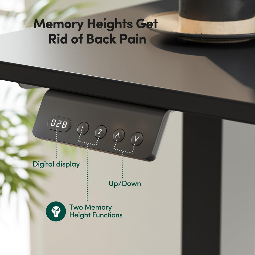 63"x48" L Shaped Standing Desk with Drawers & Shelf, Modern Black