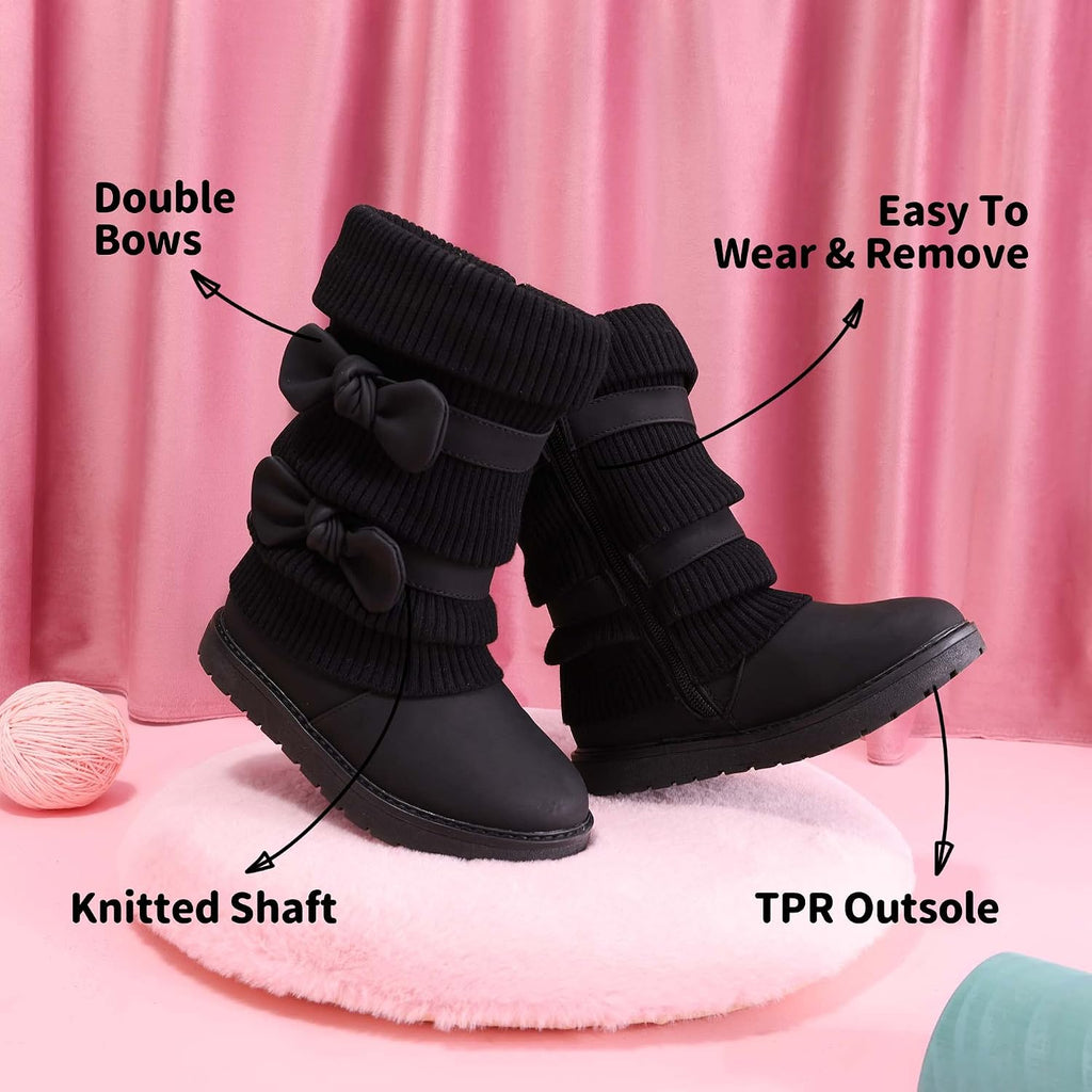 Girls Winter Mid Calf Snow Boots