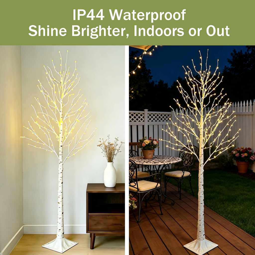 6FT Lighted Birch Tree, 260 LED Plug-in Fairy Tree Light with Timer