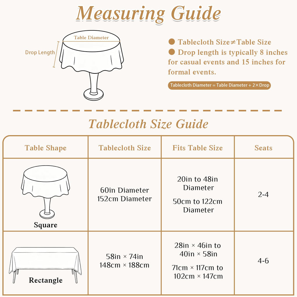 Linen Round Tablecloth 60 Inch Boho Beige Table Cloth with Tassels