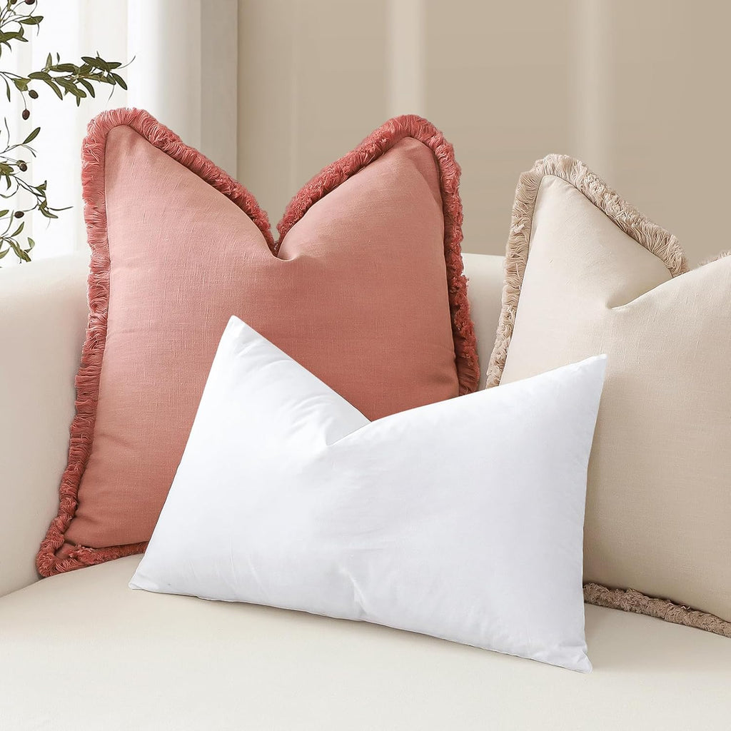 Synthetic Down Pillow Insert, 12x20 Throw Pillow Inserts - Set of 2