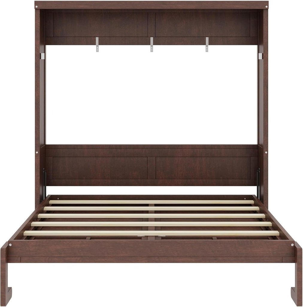 Full Murphy Bed,Modern Hidden Murphy Wall Chest Beds with Space-Saving Design,84.1" Wood Murphy Wall Bed Cabinet with