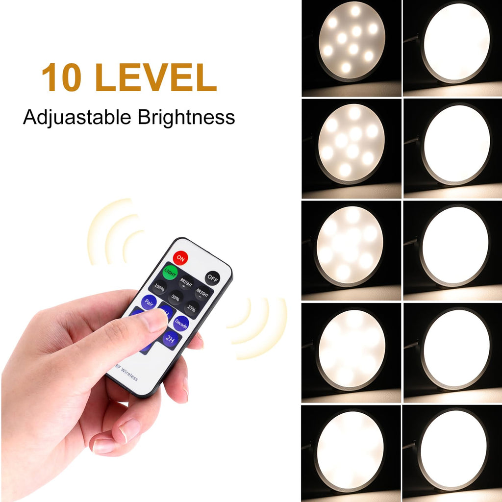 LED Under Cabinet Lighting Fixture Kitchen Under Counter Lights with Plug in and Wireless RF Remote Control, 6 Thin