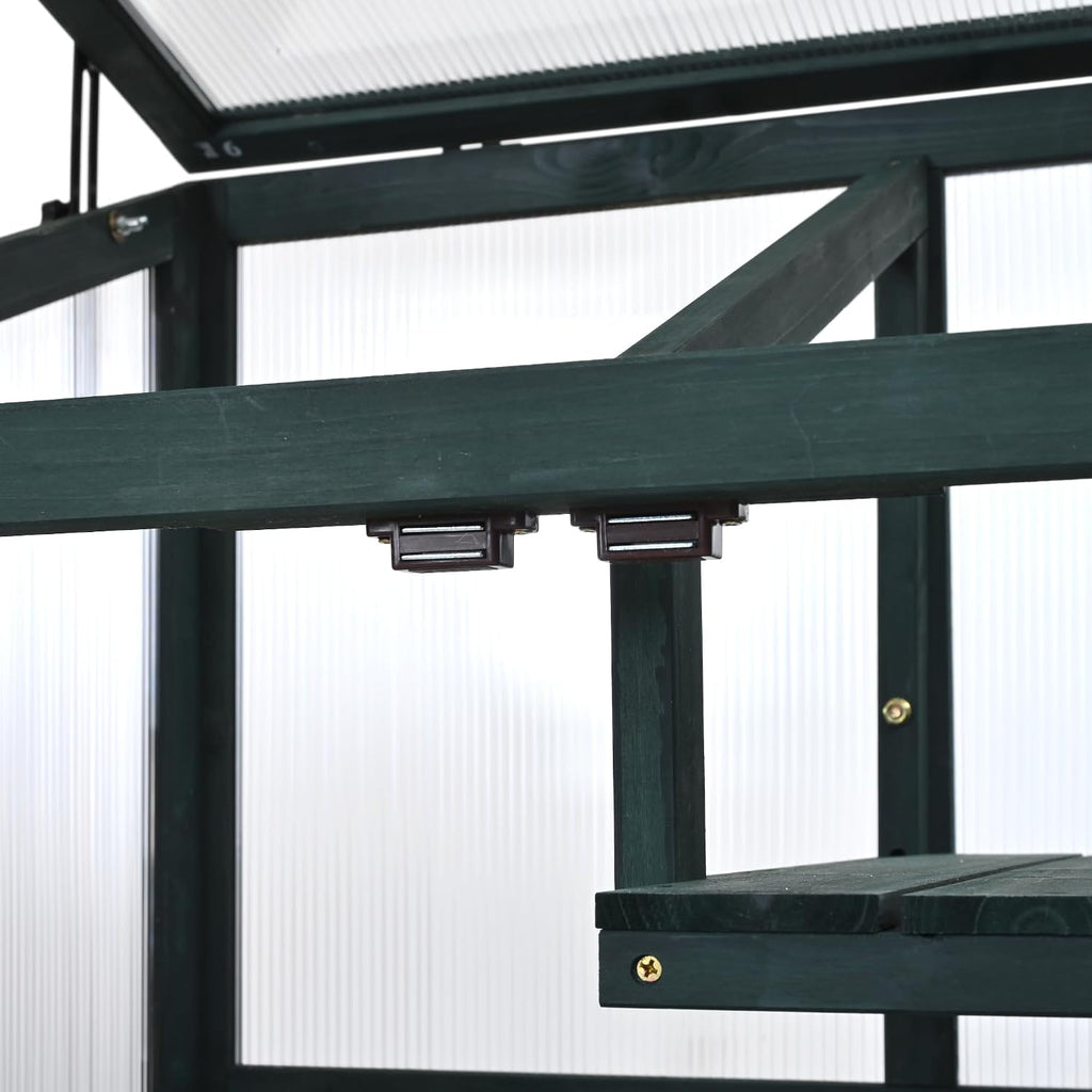Cold Frame Greenhouse with Wheels, 62 Inch Portable Plant Cabinet | Fir wood, polycarbonate panels, garden or patio
