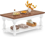 Farmhouse Coffee Table with Storage, Mid Century Coffee Tables