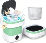 Portable Washing Machine - 16L Mini Foldable Washer with Spin Basket, Deep Cleaning for Small Clothes & 3 Cleaning