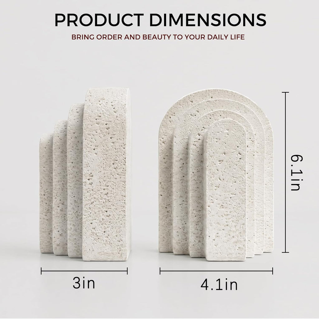 Heavy Duty Book Ends for Shelves, Decorative Book Stopper for Shelves, Resin Decor Bookends for Heavy Books, Modern
