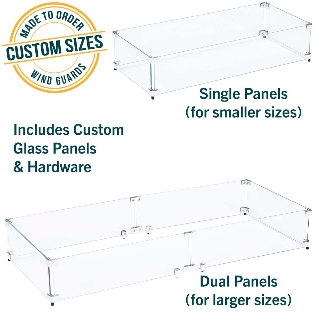 Custom Sized Wind Guard for Gas Fire Pits
