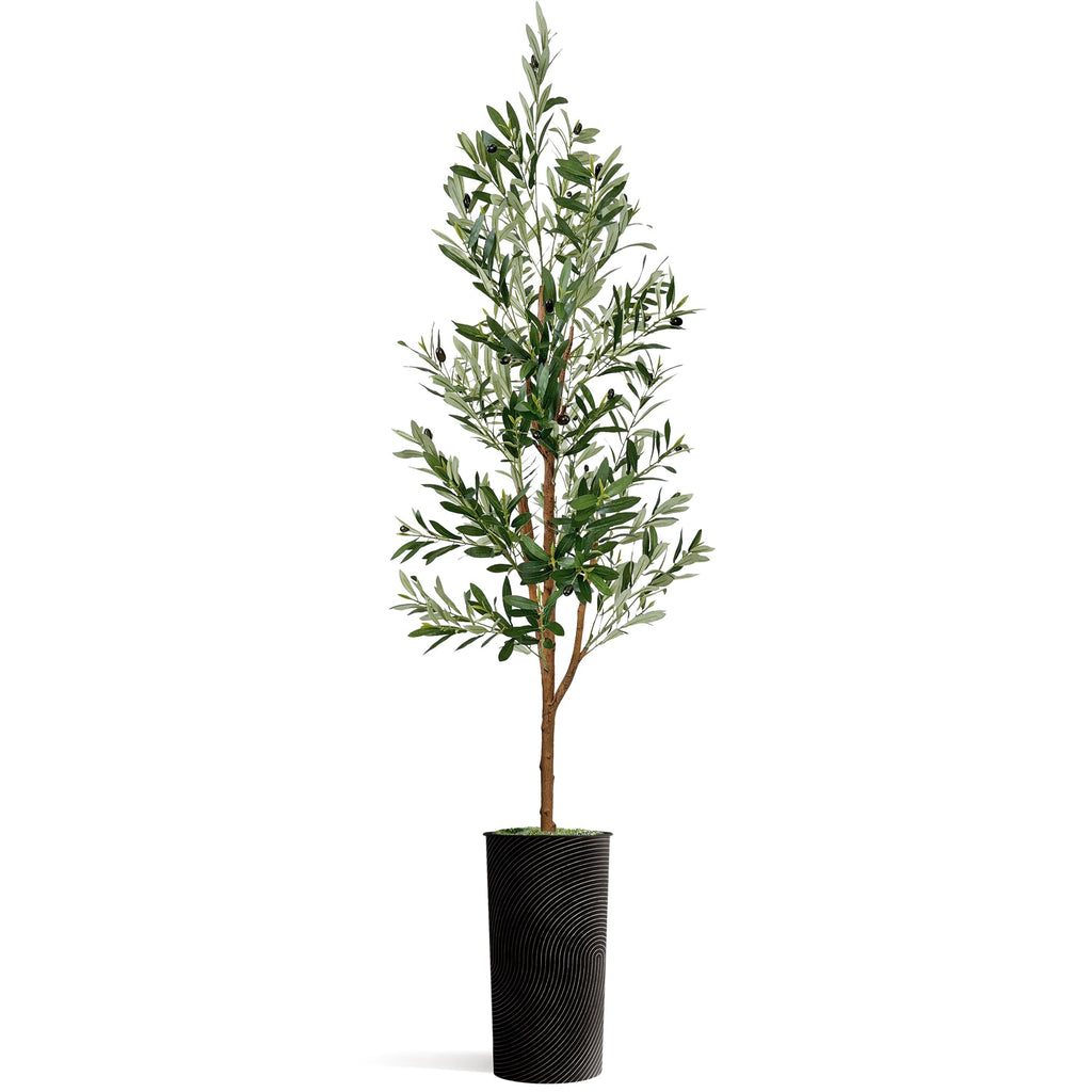 Artificial Tree in Optional Designed Pot, Fake Olive Silk Tree for Indoor and Outdoor Home Decoration - 68" Overall