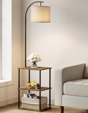 Floor Lamp with Table,Night Stand Lamp,End Side Table