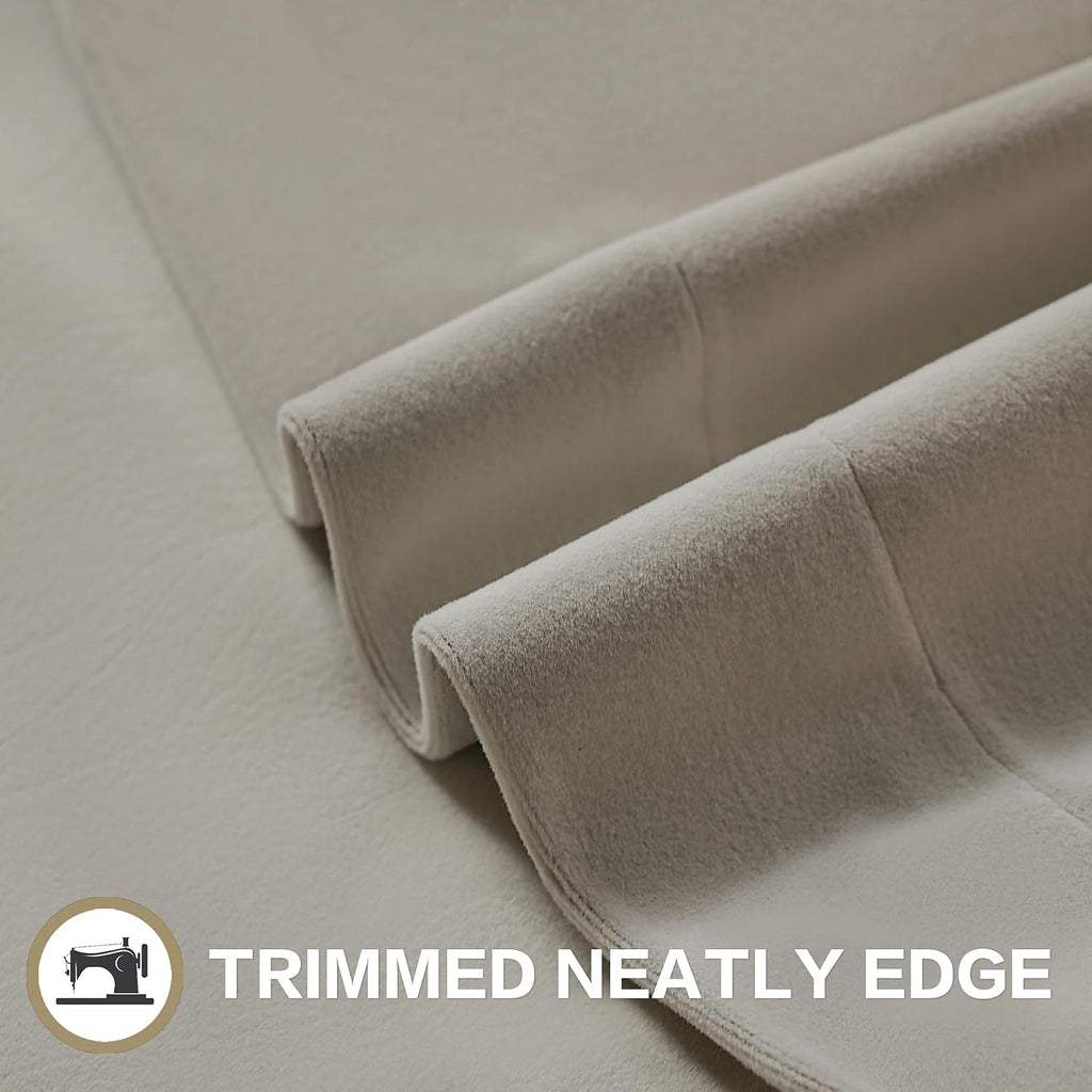 Luxury Velvet Pleated Curtains 108 Inches Long 1 Panel, Camel Beige Pinch Pleated Drapes Panels for Patio Sliding