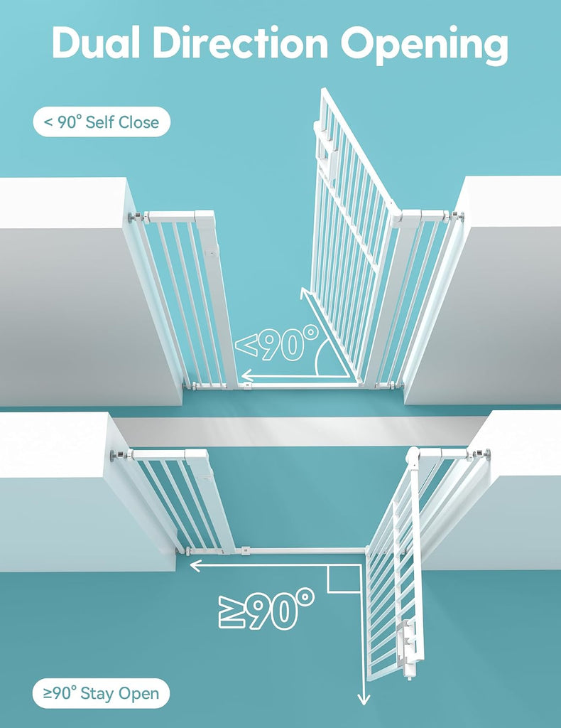 71" Extra Tall Pet Gate, 29"-43" Wide Pressure Mounted, White